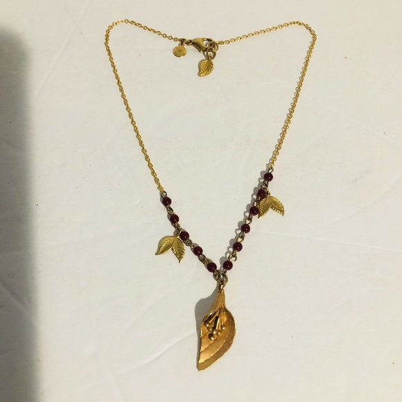 Anthropologie Jewelry - David Aubrey Anthro Gold Lilly Pendant Necklace